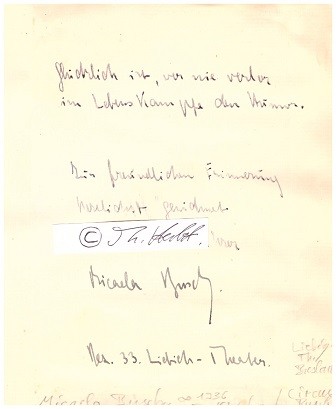MICAELA BUSCH (1913-69) dt. Dressurreiterin, heiratete 1936 Emil Wacker, als Tochter der Zirkusdirektorin Paula Busch Mitglied der CIRCUS BUSCH-Dynastie