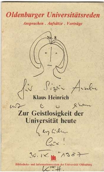 KLAUS HEINRICH (1927-2020) Professor Dr., deutscher Religionswissenschaftler, Er gehörte zu den Mitbegründern der Freien Universität Berlin und wurde durch seine Dahlemer Vorlesungen bekannt.