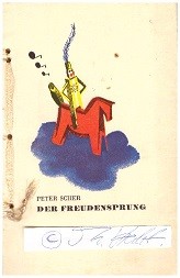 PETER SCHER (eigentlich Fritz Hermann Schweynert, 1880-1953) deutscher Schriftsteller und Journalist. Peter Scher verwendete als Pseudonyme zudem Emanuel, Trim, Eff Ess, Leon Holly und Pierre Blagnere. Peter Scher veröffentlichte zahlreiche Bücher und war als Herausgeber und Übersetzer tätig. Er schrieb für Zeitungen und Zeitschriften (Der Sturm, Die Weltbühne, Die Aktion, Der Brenner, Die Ente, Berliner Tageblatt, Vossische Zeitung oder die Frankfurter Zeitung) und war von 1914 bis 1916 und von 1919 bis 1930 Chefredakteur des Satireblatts Simplicissimus.