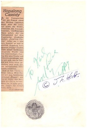 WILLIAM BOYD (1895-1972) US-amerikanischer Western-Schauspieler, berühmt als HOPALONG CASSIDY