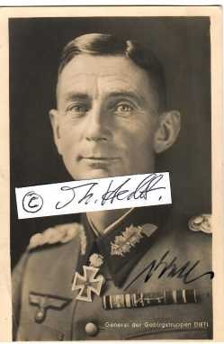 EDUARD DIETL (1890-1944 Flugzeugabsturz) deutscher Generaloberst der Gebirgstruppen, Ritterkreuz mit Eichenlaub und Schwertern, Kriegsheld (Narvik)