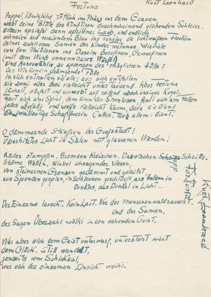 KURT LEONHARD (1910-2005) Professor h.c., deutscher Kunsthistoriker, Lyriker und Übersetzer, Mitbegründer der Esslinger Volkshochschule