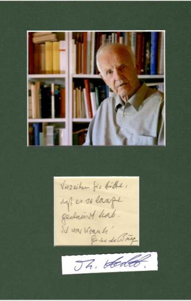 GÜNTER DE BRUYN (1926-2020) deutscher Schriftsteller, etliche Preise, u.a. 1989: Nationalpreis der DDR (Annahme abgelehnt) 1990: Thomas-Mann-Preis, 2002: Deutscher Nationalpreis 2003: Eichendorff-Literaturpreis