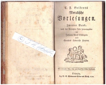 CHRISTIAN FÜRCHTEGOTT GELLERT (1715-69) deutscher Dichter und Moralphilosoph der Aufklärung