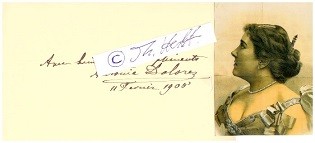 ANTONIE DOLORES (originally Antoinette Dolores Trebelli (c. 1864 –? ) Opernsängerin, Sopran, Tochter von Zelia Trebelli-Bettini (1836–1892) / distinguished soprano, and as "Mademoiselle Dolores" was well received in Australia and New Zealand)