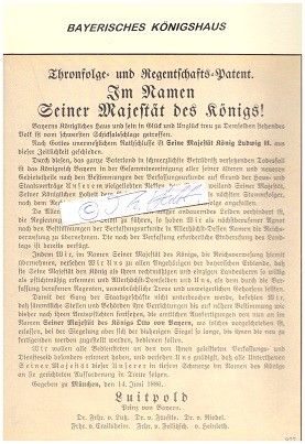 (LUDWIG II. (1845-86 im Starnberger See ertrunken) der MÄRCHENKÖNIG von Bayern 1864-86, leidenschaftlicher Schlossbauherr, vor allem durch die Schlösser Neuschwanstein, Herrenchiemsee und Linderhof ein Denkmal gesetzt)