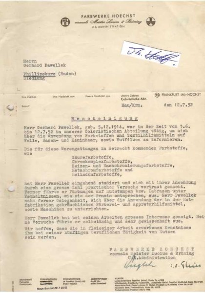 FARBWERKE HOECHST AG, vormals Meister, Lucius & Brüning – in Frankfurt am Main war eines der drei größten Chemie- und Pharmaunternehmen Deutschlands