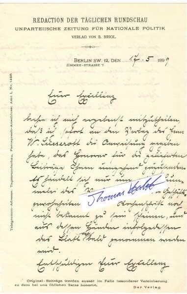 HEINRICH RIPPLER (1866-1934) deutscher Schriftsteller, Journalist und Politiker (DVP), mehrere Jahre Vorsitzender des Vereins Berliner Presse und von 1919 bis 1923 Vorsitzender des Reichsverbandes der Deutschen Presse. Gemeinsam mit Gustav Stresemann gründete er die Tageszeitung Die Zeit, die Parteizeitung der DVP, deren erste Ausgabe am 1. Dezember 1921 erschien.