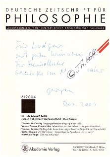 JÜRGEN HABERMAS (1929) Professor Dr., bedt. deutscher Philosoph und Soziologe, Friedenspreis des Deutschen Buchhandels 2001
