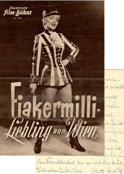GRETL SCHÖRG (eigentlich Margarete Schörg, 1914-2006) österreichische Schauspielerin und Operettensängerin, u.a. in 1944: Der Mann, dem man den Namen stahl, 1950: Schwarzwaldmädel, 1955: Bel Ami, 1972: Kinderarzt Dr. Fröhlich