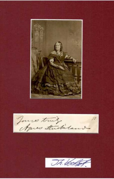 AGNES STRICKLAND (1796-1874) englische Geschichtsschreiberin und Dichterin. Zwei von Agnes Stricklands Schwestern, Susanna Moodie und Catharine Parr Traill, wanderten 1832 mit ihren Ehemännern nach Kanada aus und wurden dort bekannte Schriftstellerinnen.