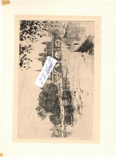 HENRI LE RICHE (eigentlich: Henri Le Riche dit Hirné, 1868–1944) französischer Radierer und Illustrator, der zahlreiche Paris‑Ansichten geschaffen hat, darunter Notre‑Dame, Champs‑Élysées, Arc de Triomphe, Quais der Seine, Straßenhändler‑Szenen und Fin‑de‑Siècle‑Motivik.