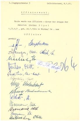 JAGDGESCHWADER JG 3 (GÜNTHER PÖPEL Fähnrich)