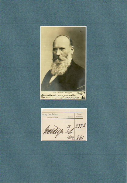 WILHELM VON WALDEYER-HARTZ (1836-1921) Professor Dr., bedt. dt. Mediziner / Anatom, entdeckte das Keimepithel, vertrat gegen Rudolf Virchow die richtige Anschauung der Krebsentstehung, prägte den Begiff Chromosom