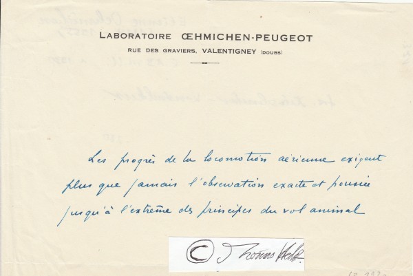 ETIENNE OEHMICHEN (1884-1955) Professor, französischer Ingenieur und Hubschrauberkonstrukteur