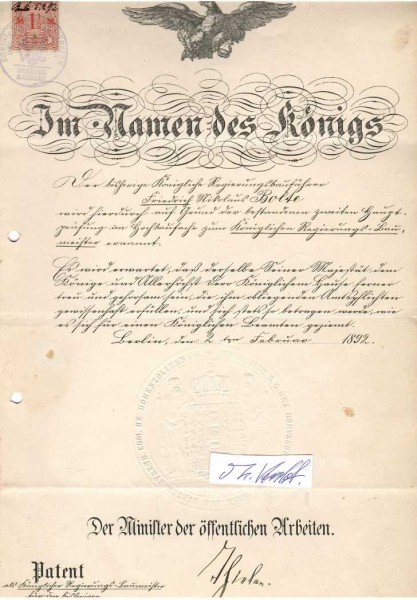 KARL VON THIELEN (1832-1906) preußischer Politiker, Minister der öffentlichen Arbeiten, Präsident Preußisch-Hessische Eisenbahngemeinschaft, Eisenbahnminister