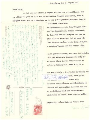 PETER KARVAS (Peter Karvaš (Pseudonyme Jakub Riečan, Ján Róbert Lipka, Jozef Repka, P. Bystrický, Peter Bystrík u.a.) (* 25. April 1920 in Banská Bystrica; † †28. November 1999 in Bratislava) slowakischer Dramatiker, Prosaschriftsteller und Theatertheoretiker / bol slovenský dramatik, prozaik a divadelný teoretik