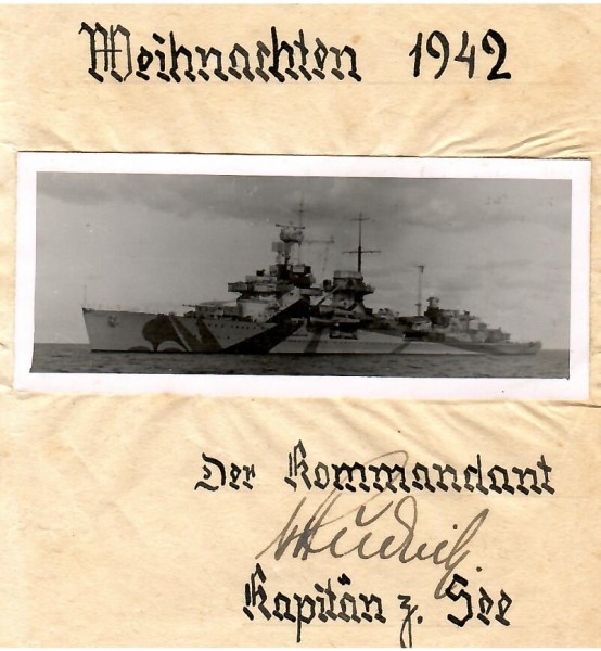 UNBEKANNT (Heidrich ?, wer es weiss, gerne melden !) MARINE, Kommandant eines Kriegsschiffes, Kapitän zur See