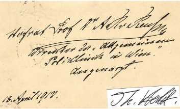 AUGUST LEOPOLD VON REUSS (Reuß, 1841–1924) österreichischer Ophthalmologe und Hochschullehrer, Poliklinik Wien, ab 1881 als städtischer Armenaugenarzt tätig. Nach Reuss sind die Reussschen Farbtafeln benannt, mit deren Hilfe früher der Grad der Farbenblindheit festgestellt wurde. / austrian eye doctor, ophtamologist-Copy
