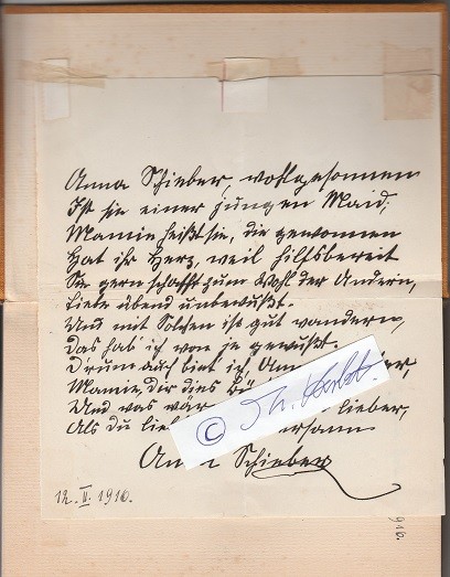 ANNA SCHIEBER (1867-1945) deutsche Schriftstellerin. Ihr Werk umfasst mehr als 60 Romane, Balladen, Novellen und Lieder. 1936 Schwäbischer Dichterpreises für Wachstum und Wandlung, Ehrenbürgerin der Stadt Tübingen, Lebensgefährtin der Frauenrechtlerin und Krankenpflegerin Marie Cauer