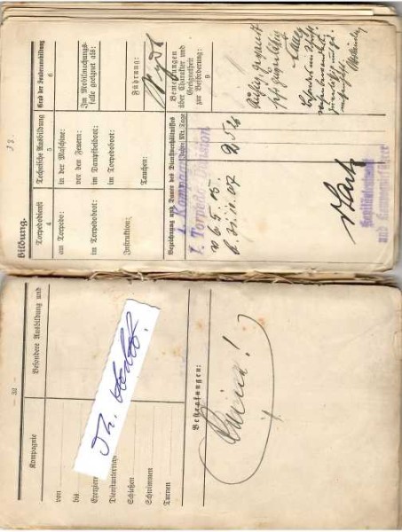 KAISERLICHE MARINE, REICHSMARINE 1901-17 (Erster Weltkrieg/World War I) - FÜHRUNGSBUCH des SAnitäts-Feldwebels Heinrich Wirth