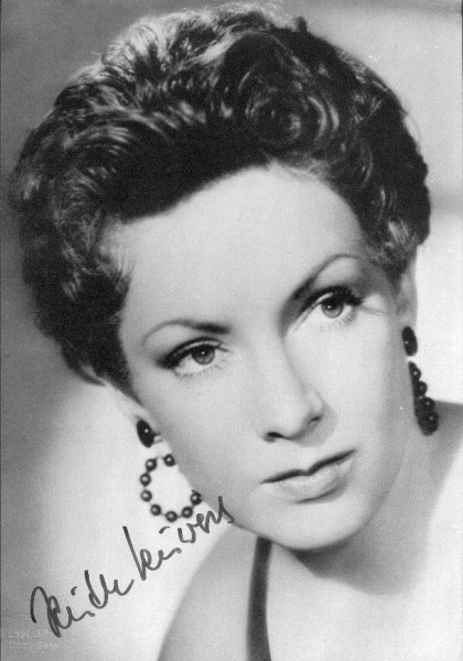 RUTH LEUWERIK (1924-2016) deutsche Schauspielerin, großen Stars des deutschen Kinos der 1950er Jahre, oft mit Dieter Borsche, verheiratet mit Herbert Fleischmann und Dietrich Fischer-Dieskau