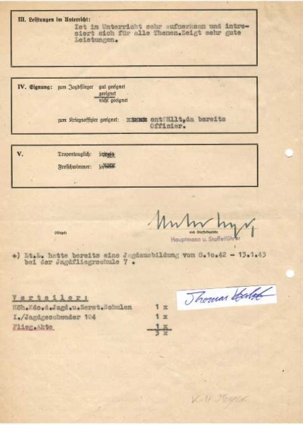 (KARL-HEINZ MEYER, deutscher Jagdfliegerführer, Jagdgeschwader 104, 1. Staffel vtl. ) JAGDGESCHWADER 104