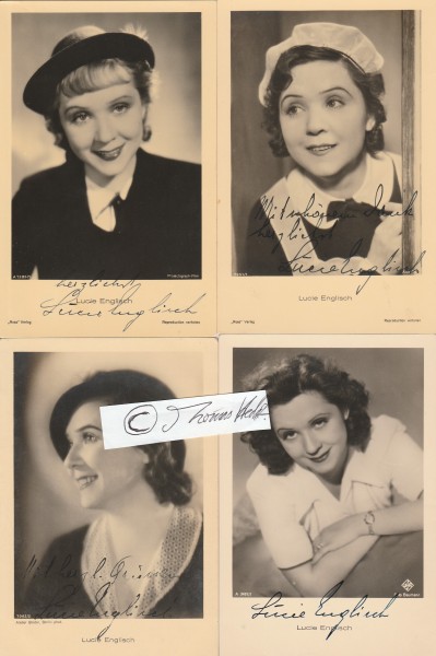 LUCIE ENGLISCH (1902-65) österreichische Schauspielerin, oft in Komödien in Haupt- und Buffo-Rollen zu sehen z.B. neben dem dänischen Komikerpaar Pat & Patachon (Pat und Patachon im Paradies) wie in bayerischen Komödien