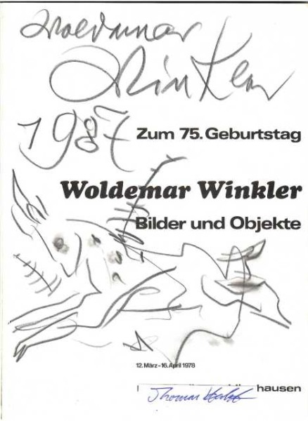 WOLDEMAR WINKLER (1902-2004) Professor / surrealistischer deutscher Maler, Zeichner und Bildhauer / surrealistic german painter, illustrator and sculptor