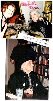 QUENTIN CRISP (1908-99) britisch-amerikanischer Exzentriker, Travestiestar, Autor und Entertainer, Identifikationsfigur Homosexueller. Der bis ins hohe Alter stets geschminkt und feminin gestylt auftretende Dandy gilt bis heute als Schwulenikone