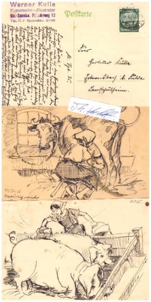 WERNER KULLE (1909- ?) deutscher Maler und Illustrator zahlreicher speziell Jugendbücher (Berlin), auch Sportzeichner