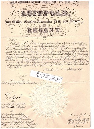 LUITPOLD (1821-1912) PRINZREGENT VON BAYERN 1886-1912 (PRINZREGENT LUITPOLD VON BAYERN)