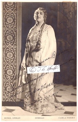 CARLA FIERRO (1902-84) königlich schwedische Opernsängerin / swedish opera singer