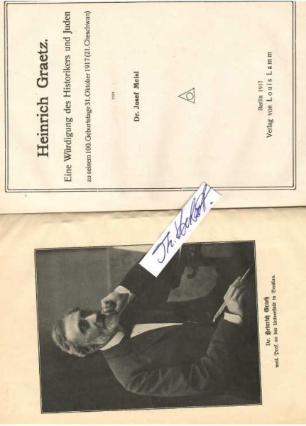 JOSEF MEISL (1882-1958) Dr.phil., deutsch-israelischer Archivar und Historiker. Nach der Machtübergabe an die Nationalsozialisten 1933 emigrierte Meisl 1934 nach Palästina. In Jerusalem verfolgte er den Plan, alle verfügbaren archivalischen Materialien zur Geschichte der Juden im Original oder in Abschrift oder Fotokopie zu retten.