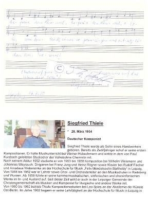 SIEGFRIED THIELE (1934) deutscher Komponist, Professor für Komposition, 1990 bis 1997 Rektor der Hochschule für Musik Leipzig
