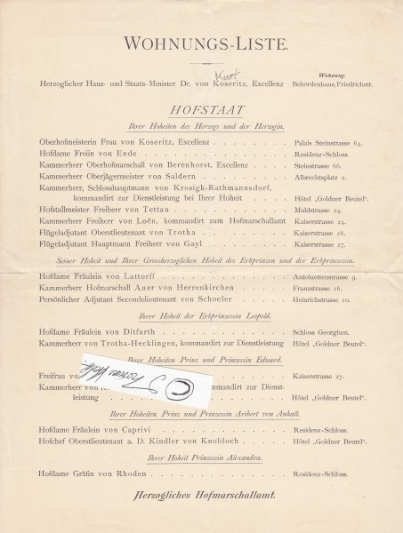 FRIEDRICH I. (1831-1904) HERZOG VON ANHALT (1871-1904)