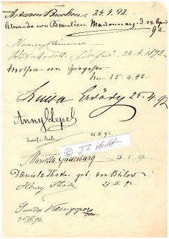 (RICHARD WAGNER) DANIELA THODE geb. VON BÜLOW (1860-1940), HENRY THODE (1857-1920) und ADEL Deutschland 1892