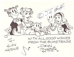 DEAN YOUNG (1938) US-amerikanischer Zeichner, Karikaturist, Cartoonist, Grafiker; head writer of the popular comic strip BLONDIE. Young is the son of Blondie creator Chic Young and has worked on his father's strip since 1963.