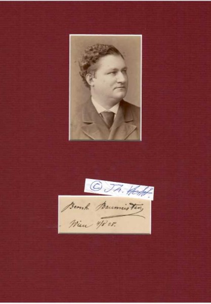 BERNHARD BAUMEISTER (1827-1917) deutsch-österreichischer Schauspieler, 1857 k. k. Hofschauspieler am Wiener Hofburgtheater