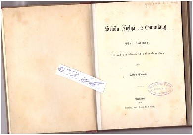 ANTON EDZARDI (1849-82) Professor Dr.phil., deutscher Germanist mit dem Schwerpunkt auf älterer germanischer Literatur