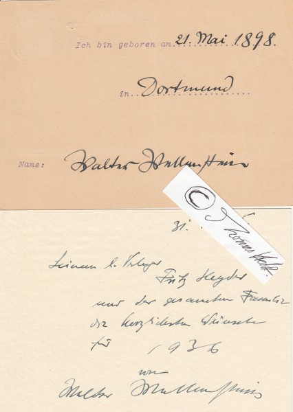 WALTER WELLENSTEIN (1898-1970) dt. Maler, Zeichner und Illustrator, Maskenmaler, Schüler von Emil Orlik, veröffentlichte seine Zeichnungen im Simplicissimus, Eulenspiegel und Insulaner und illustrierte das Gesamtwerk E.T.A. Hoffmanns, russische Literatur, Kinderbücher und vieles mehr. Nach 1934 war er "Beauftragter für Kunstpflege" am Reichsluftfahrtministerium und beim Reichssportführer