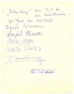 Gastspiel TOTENTANZ im Kurhaus HAMM am 13. November 1960
