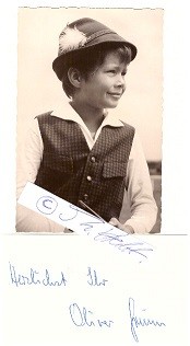 OLIVER GRIMM (1948-2017) deutscher Kinderstar, der beliebteste Kinderstar der 1950er Jahre in Deutschland, 1955 in dem Film Wenn der Vater mit dem Sohne