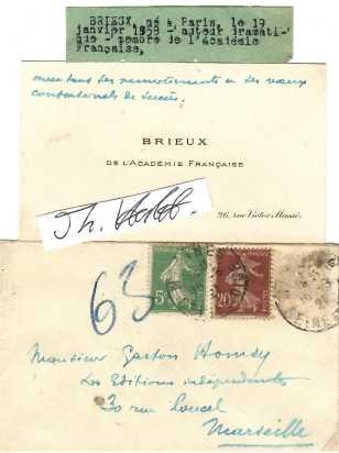 EUGENE BRIEUX (1858-1932) französischer Dramatiker. Er galt als einer der führenden Vertreter des naturalistischen Thesendramas und setzte sich kritisch mit sozialen Problemen und der frauenfeindlichen Justiz seiner Zeit auseinander. / french writer, dramatist