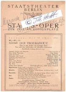MARGARETE KLOSE (1899-1968, deutsche Opernsängerin (Alt); TIANA LEMNITZ (1897-1994, deutsche Opernsängerin (Sopran) und Gesangspädagogin); HEINRICH SCHLUSNUS (1888-1952, deutscher Opernsänger, Bariton, Kammersänger, der bedeutendste deutsche Lied-Interpret seiner Generation)