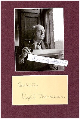 VIRGIL THOMSON (1896-1989) US-amerikanischer Komponist, Gertrude Stein, mit der er befreundet war, schrieb die Libretti zu zwei seiner drei Opern, 1983 der Kennedy-Preis verliehen. 1988 erhielt er die National Medal of Arts von Präsident Ronald Reagan. / US-american composer