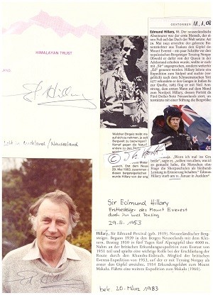EDMUND HILLARY (1919-2008) SIR, Erstbesteiger Mount Everest