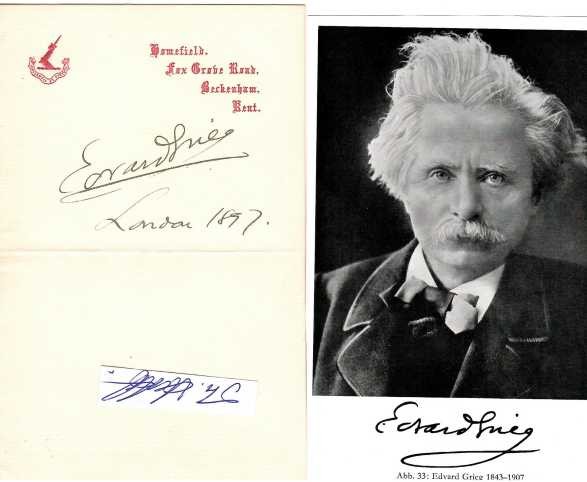 EDVARD GRIEG (1843-1907) norwegischer Pianist und Komponist der Romantik, der deutlich von der Volksmusik seiner Heimat beeinflusst war. Bekannt wurde er vor allem durch die von ihm komponierten Peer-Gynt-Suiten.