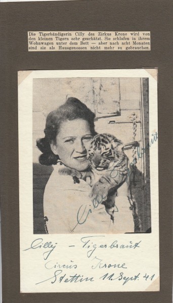 CILLY TIGERBRAUT (Daten unbekannt) deutsche Tigerdompteurin