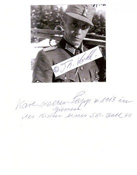 KARL WALTER LAPP (1913-2005) deutscher Major der Gebirgsjäger, Karelienkämpfer, Ritterkreuzträger